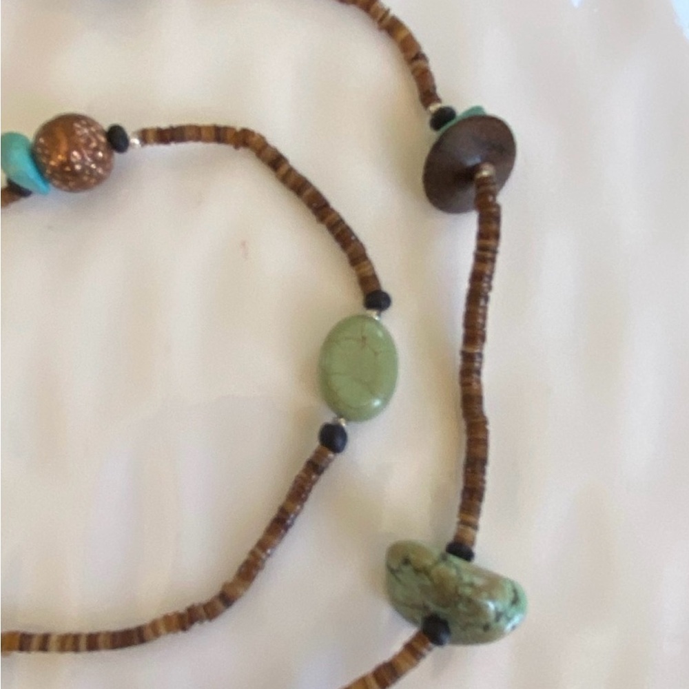 Silpada Bohemian Shell and Beaded Necklace 30”inches long N1569 - Picture 5 of 11